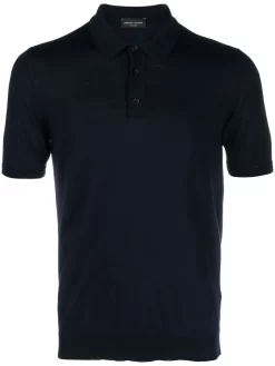 Herren Roberto Collina Polohemd Mit Feinem Strickmuster