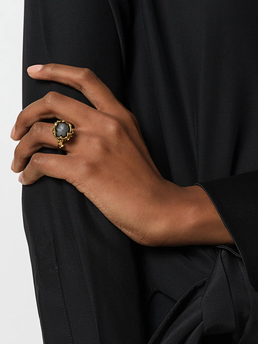 Damen Kasun London Vergoldeter 'Fairytale' Ring Mit Perle 2 Damen Kasun London Vergoldeter 'Fairytale' Ring Mit Perle – Bild 2