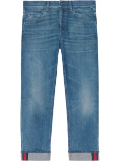 Herren Gucci Jeans Mit Webstreifen
