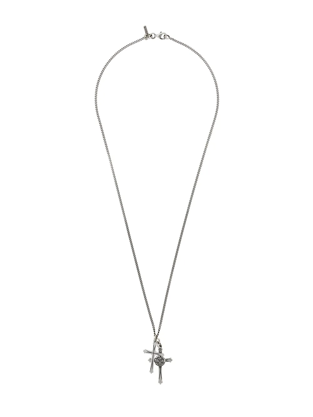Damen Emanuele Bicocchi Silberhalskette Mit Kreuzanhängern 1 Damen Emanuele Bicocchi Silberhalskette Mit Kreuzanhängern