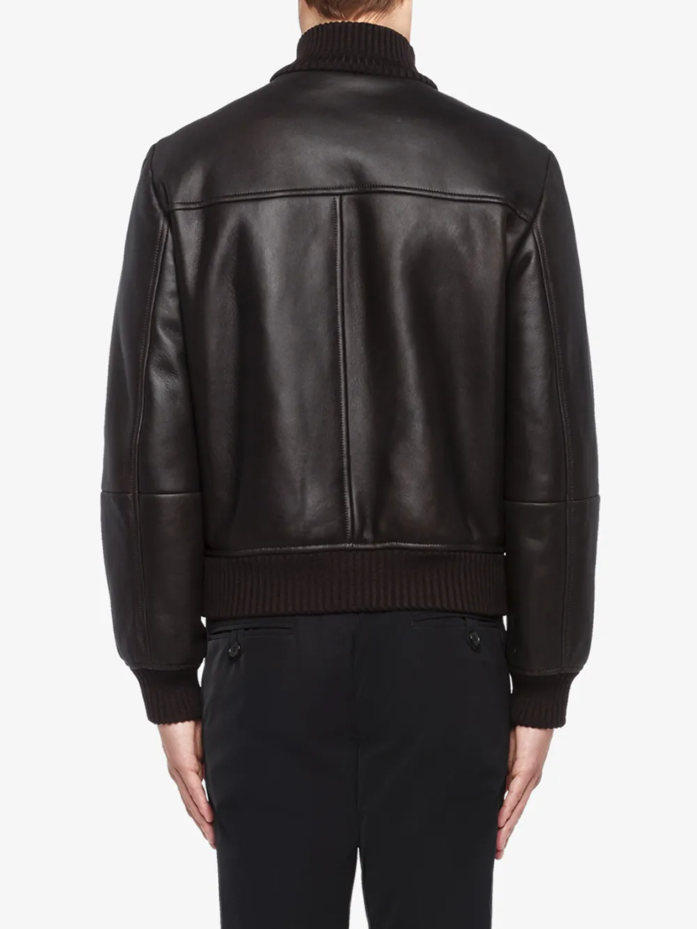 Herren Prada Funnel Neck Leather Jacket 4 Herren Prada Funnel Neck Leather Jacket – Bild 4