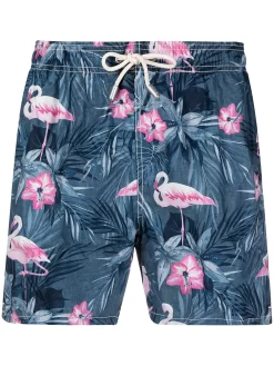 Herren MC2 Saint Barth Badeshorts Mit Flamingo-Print