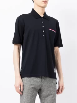 Herren Thom Browne Poloshirt Mit Streifendetail -Modekollektions geschäft 16446694 35884630 1000