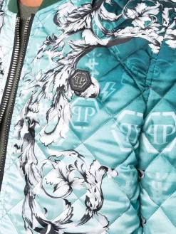 Herren Philipp Plein Gesteppte Jacke Mit Barockem Print -Modekollektions geschäft 16614707 35550462 1000