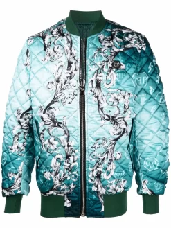 Herren Philipp Plein Gesteppte Jacke Mit Barockem Print
