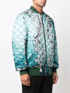 Herren Philipp Plein Gesteppte Jacke Mit Barockem Print -Modekollektions geschäft 16614707 36491747 1000