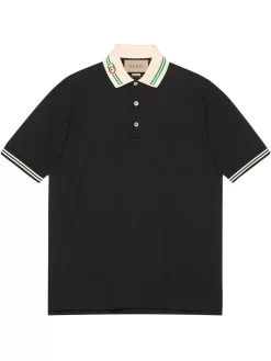 Herren Gucci Poloshirt Mit GG-Kragen
