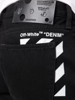 Herren Off-White Gerade Jeans Mit Diagonalen Streifen -Modekollektions geschäft 17149947 34741668 1000
