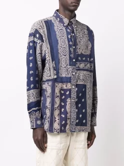 Herren Readymade Patchwork-Hemd Mit Bandana-Print -Modekollektions geschäft 17274019 36006486 1000