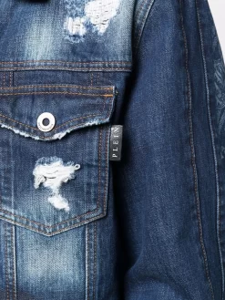 Herren Philipp Plein Jeansjacke Mit Bandana-Print -Modekollektions geschäft 17351620 36454696 1000