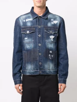 Herren Philipp Plein Jeansjacke Mit Bandana-Print -Modekollektions geschäft 17351620 36454699 1000