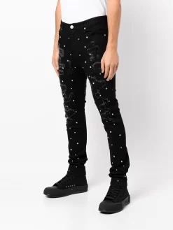 Herren God&apos;s Masterful Children Apocalypse Distressed-Jeans Mit Kristallen -Modekollektions geschäft 17389246 36709007 1000