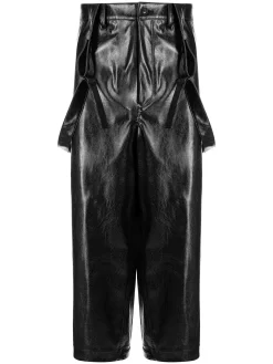 Herren Yohji Yamamoto Latzhose Aus Faux-Leder