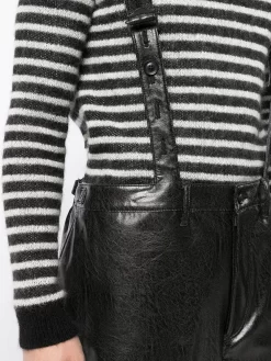 Herren Yohji Yamamoto Latzhose Aus Faux-Leder -Modekollektions geschäft 17389999 36120318 1000