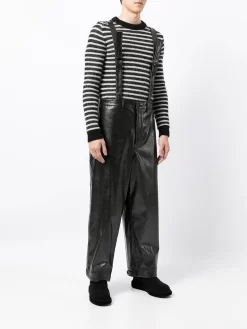 Herren Yohji Yamamoto Latzhose Aus Faux-Leder -Modekollektions geschäft 17389999 36120320 1000