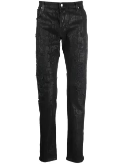 Herren Roberto Cavalli Skinny-Jeans Mit Schlangen-Optik