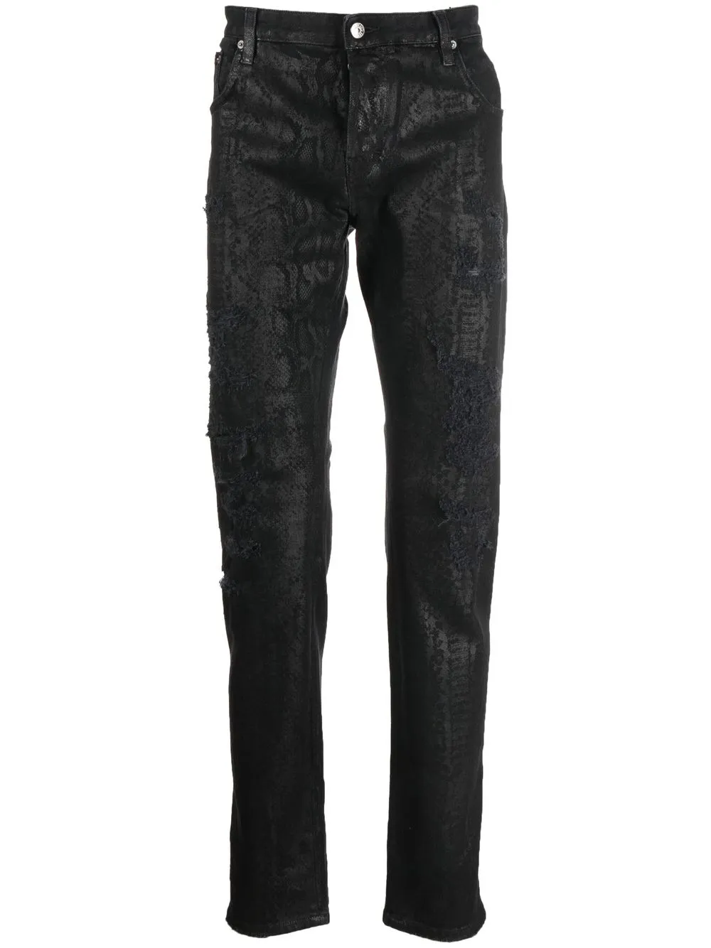 Herren Roberto Cavalli Skinny-Jeans Mit Schlangen-Optik 1 Herren Roberto Cavalli Skinny-Jeans Mit Schlangen-Optik