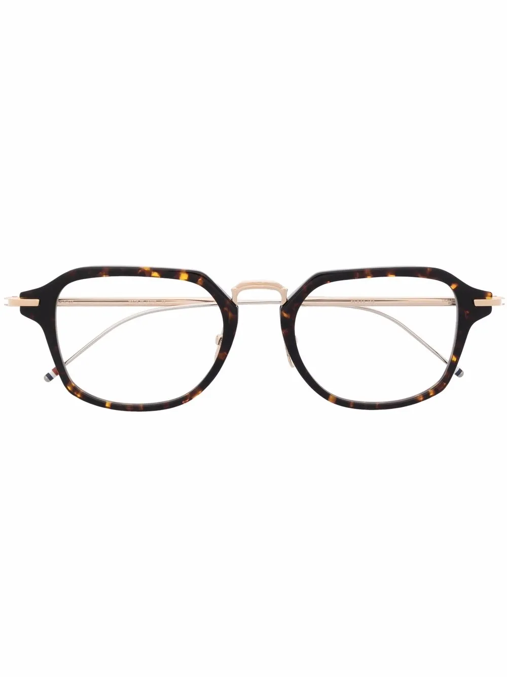 Damen Thom Browne Eyewear Eckige Brille In Schildpattoptik 1 Damen Thom Browne Eyewear Eckige Brille In Schildpattoptik