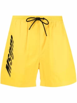 Herren MSGM Badeshorts Mit Logo-Print