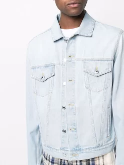 Herren MSGM Jeansjacke Mit Logo-Patch -Modekollektions geschäft 18102445 38445937 1000