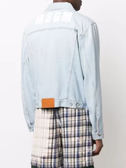 Herren MSGM Jeansjacke Mit Logo-Patch -Modekollektions geschäft 18102445 38447457 1000