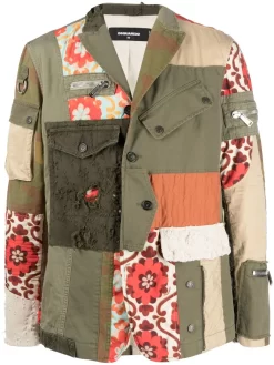 Herren Dsquared2 Franken Sakko Im Patchwork-Look