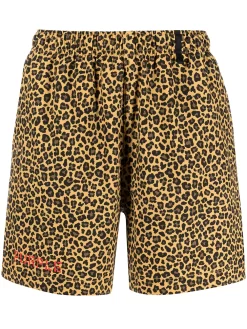 Herren Purple Brand Badeshorts Mit Leoparden-Print