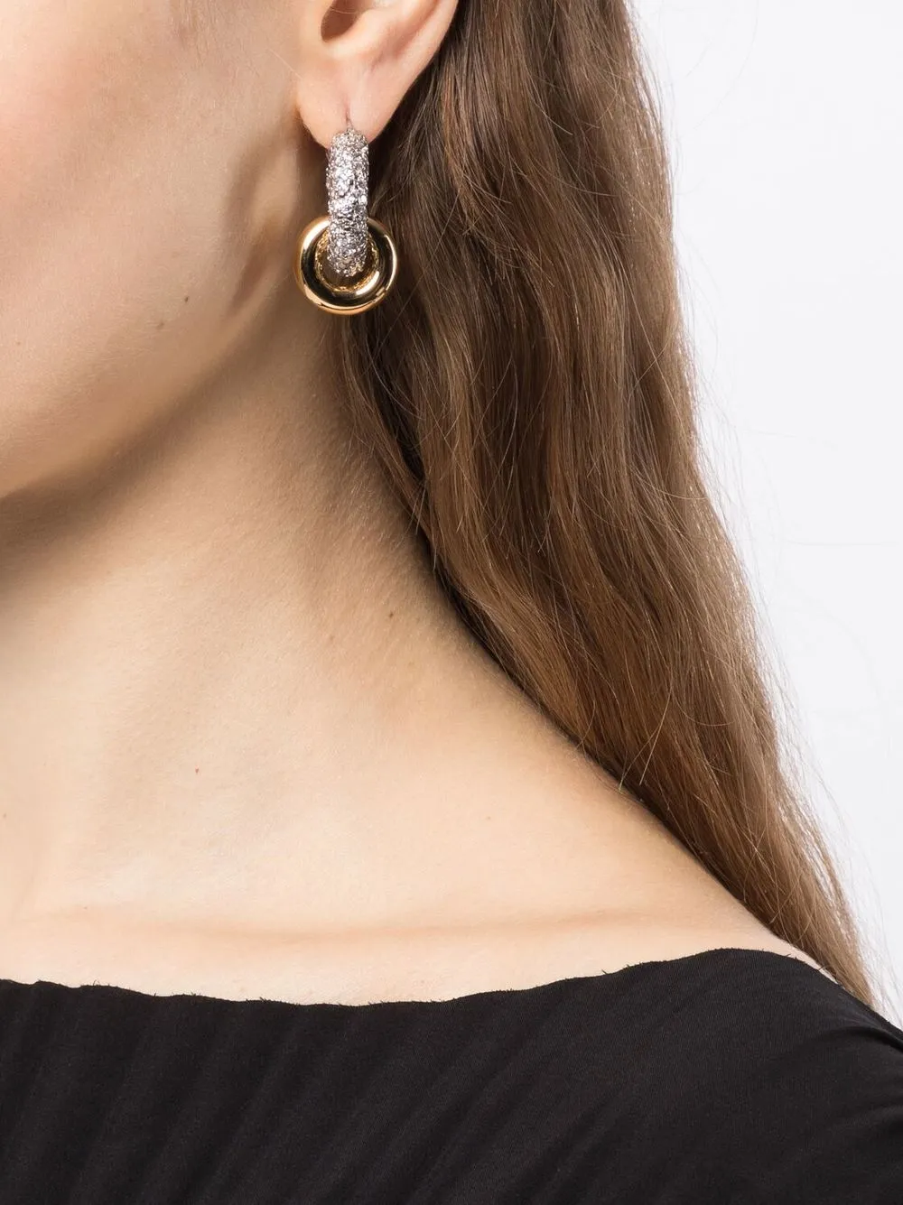 Damen Jil Sander Creolen Mit Kristallen 2 Damen Jil Sander Creolen Mit Kristallen – Bild 2