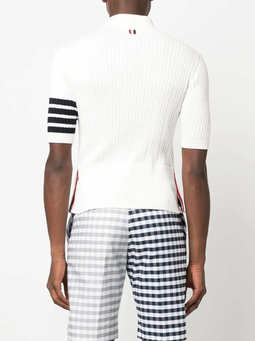 Herren Thom Browne 4-Bar Poloshirt Mit Zopfmuster 4 Herren Thom Browne 4-Bar Poloshirt Mit Zopfmuster – Bild 4
