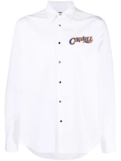 Herren Roberto Cavalli Hemd Mit Aufgesticktem Logo