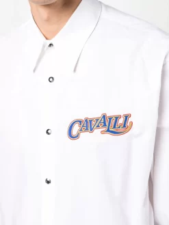 Herren Roberto Cavalli Hemd Mit Aufgesticktem Logo -Modekollektions geschäft 18754590 41318380 1000