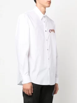 Herren Roberto Cavalli Hemd Mit Aufgesticktem Logo -Modekollektions geschäft 18754590 41318382 1000