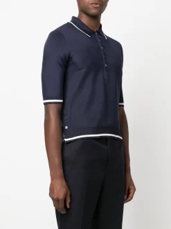 Herren Thom Browne Poloshirt Mit Kontrastdetails -Modekollektions geschäft 18757208 41241259 1000