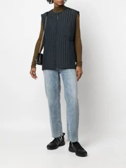 Herren Rains Gesteppte Weste Mit Reißverschluss -Modekollektions geschäft 18848536 40864675 1000