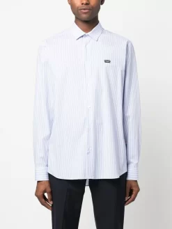 Herren Philipp Plein Gestreiftes Hemd Mit Print -Modekollektions geschäft 18866904 42445350 1000