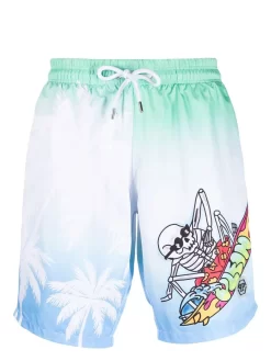 Herren Philipp Plein Badeshorts Mit Grafischem Print