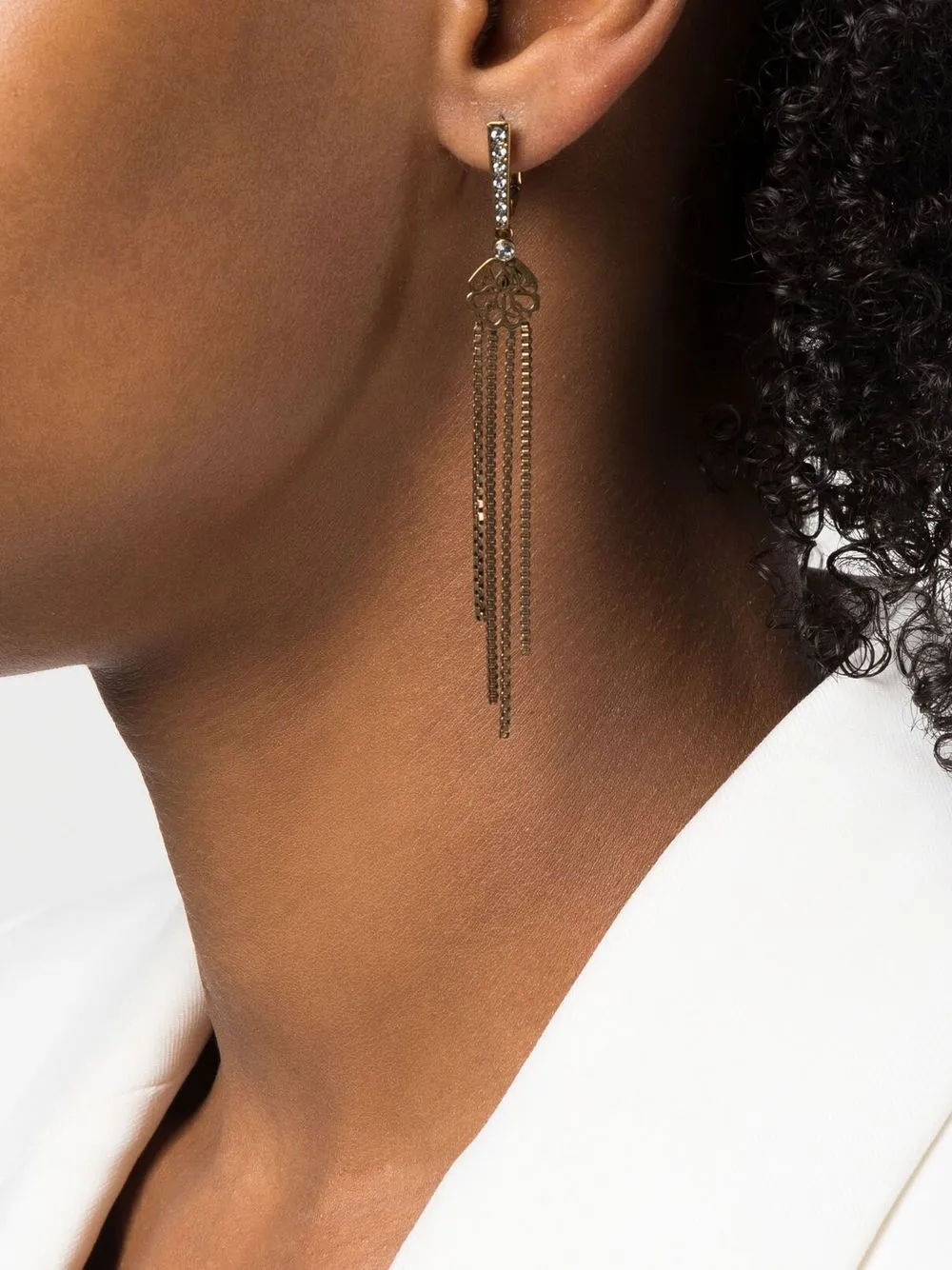 Damen Alexander McQueen Hängeohrringe Mit Kristallen 2 Damen Alexander McQueen Hängeohrringe Mit Kristallen – Bild 2