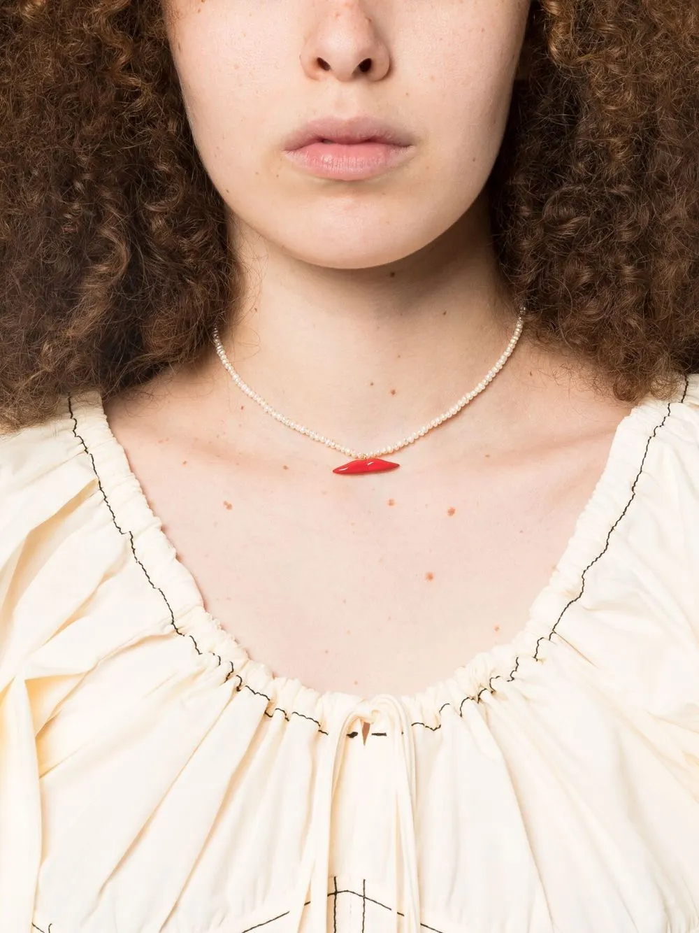 Damen Eshvi Vergoldete Halskette Mit Emaille 2 Damen Eshvi Vergoldete Halskette Mit Emaille – Bild 2