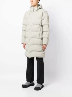 Herren Rains Gefütterter Kapuzenmantel -Modekollektions geschäft 19225757 42528428 1000