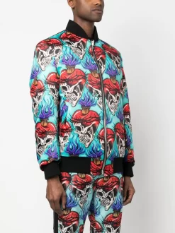 Herren Philipp Plein Bomberjacke Mit Tattoo-Stickerei -Modekollektions geschäft 19333266 43976255 1000