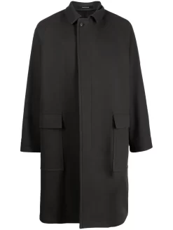 Herren Tagliatore Mantel Mit Klassischem Kragen