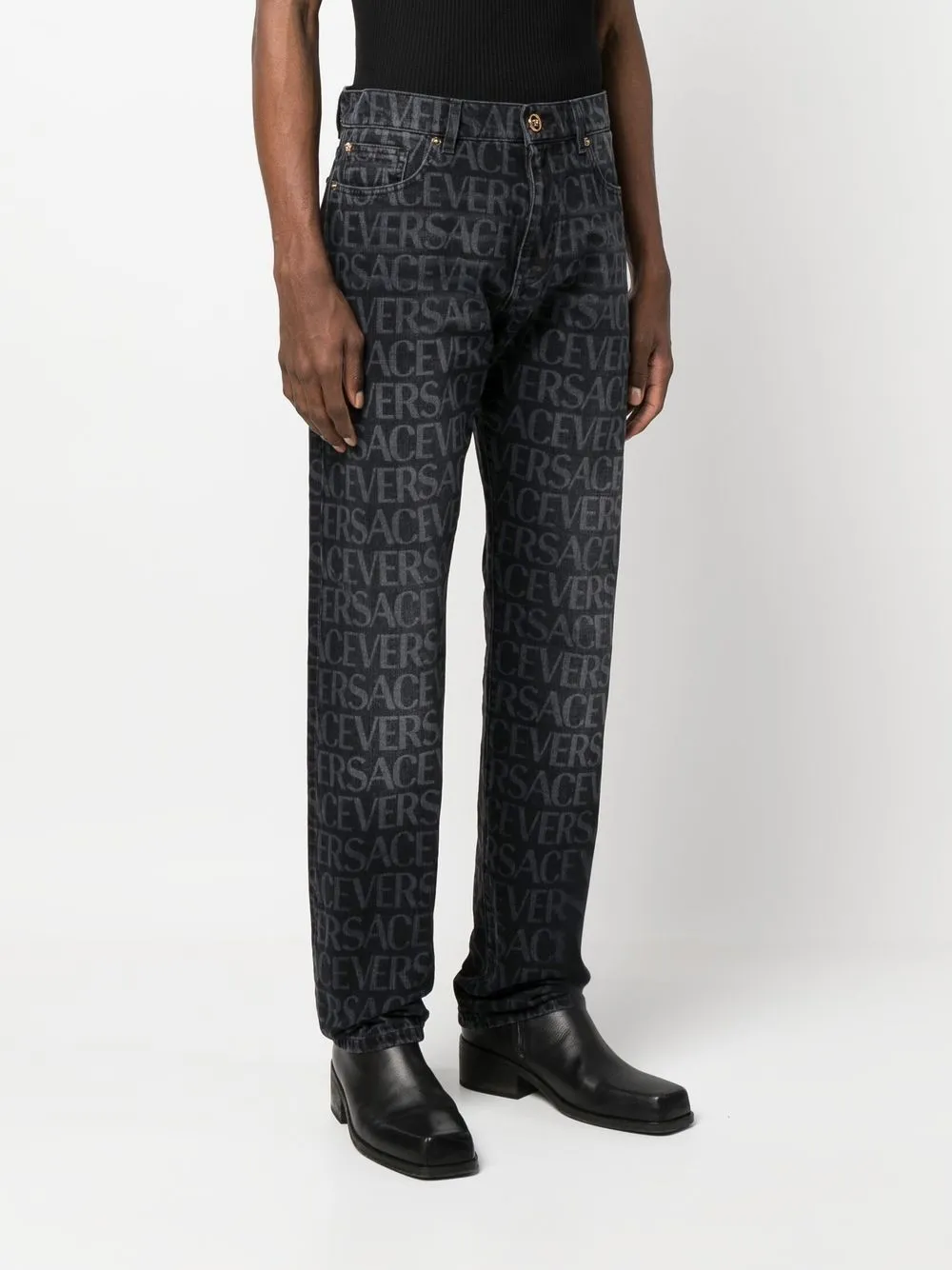 Herren Versace Straight-Leg-Jeans Mit Logo-Print 3 Herren Versace Straight-Leg-Jeans Mit Logo-Print – Bild 3