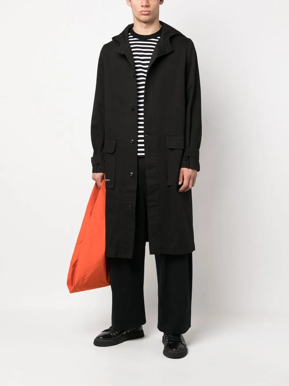 Herren Société Anonyme Einreihiger Kapuzenmantel 2 Herren Société Anonyme Einreihiger Kapuzenmantel – Bild 2