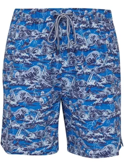 Herren Peter Millar Badeshorts Mit Wellen-Print