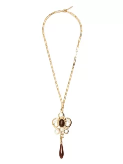 Damen Alberta Ferretti Halskette Mit Steinanhänger -Modekollektions geschäft 19535549 44007022 1000