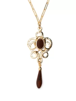 Damen Alberta Ferretti Halskette Mit Steinanhänger