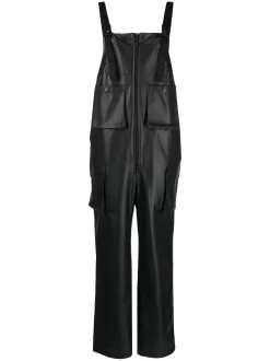 Herren Off Duty Overall Aus Faux-Leder