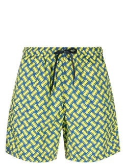 Herren Drumohr Badeshorts Mit Grafischem Print