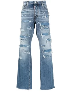 Herren Dsquared2 Distressed Straight-leg Jeans