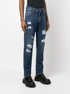 Herren Dolce & Gabbana Gerade Jeans Im Distressed-Look -Modekollektions geschäft 19680636 44033659 1000